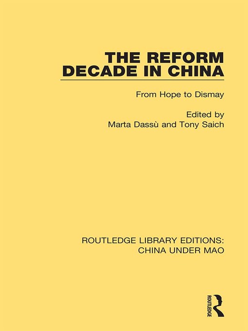 Title details for The Reform Decade in China by Marta Dassù - Available